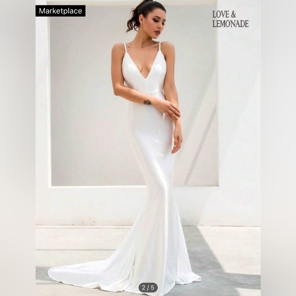 White Silk Backless Dress